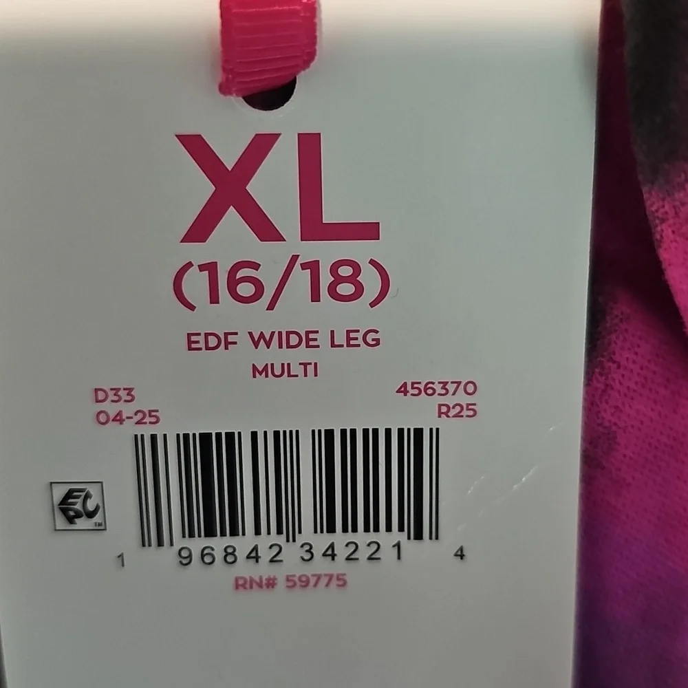 Justice Girls XL 16/18 Fleece Wide Leg Pants Multicolor New
